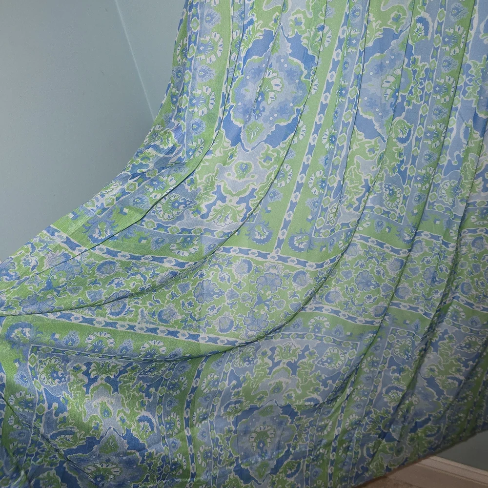 Gretchen Scott Borderline Maxi Dress Watteau Vibrant Green and Blue - Picture 10 of 11